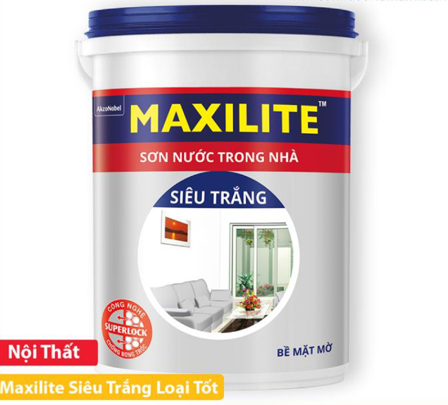 Sơn nước Maxilite trong nhà siêu trắng